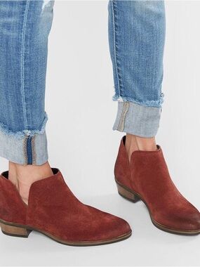 Crevo Women's Rust Suede Ankle Booties